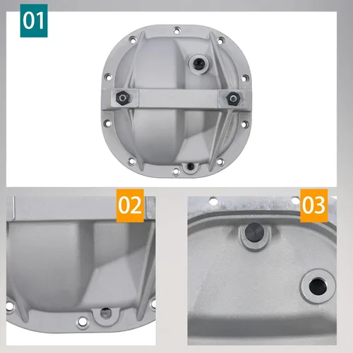 Vista 3 de Tapa de diferencial 8.8 para extremo trasero del sistema de cinturón compatible con Ford Mustang de 8.8" 8.8 Diff Cover compatible con Ford