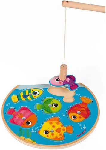 Vista 4 de Janod Rompecabezas de madera y juego magnético 2 en 1 Speedy Fish - A partir de 18 meses - J07088