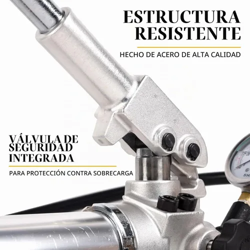 Vista 4 de Bombas hidráulicas CP-700 Bomba manual 10000Psi - 900CC aleación de aluminio de efecto único y manguera de 1.8M con manómetro