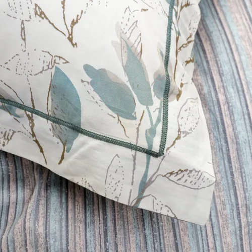 Vista 111 de OAITE - Juego de funda de edredón individual con patrón floral de 600 hilos, ultrasuave, 100% algodón, fibra larga, juego de 3 piezas, transpirable