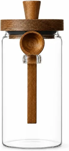 Vista 15 de ANSQU Tarro de vidrio con cuchara, tarro de café de 13.5 oz