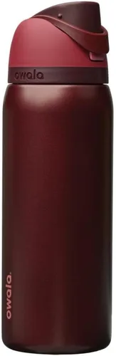 Vista 100 de Owala FreeSip - Acero inoxidable - 32 oz - Morado/Azul (pistas de esquí de los años 80)
