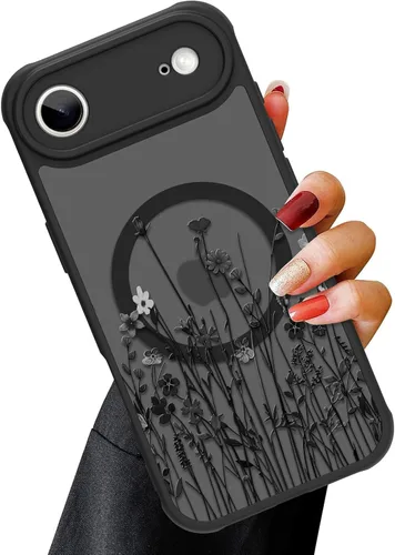 Vista 32 de OOK Funda magnética para iPhone 11 [compatible con MagSafe] Funda delgada mate translúcida negra para iPhone 11, funda protectora de lente de Negro