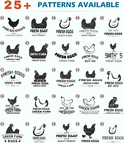 Vista 3 de Sellos de huevos personalizados para huevos frescos, sello personalizado de huevo de pollo con nombre del logotipo, sello de huevo personalizado