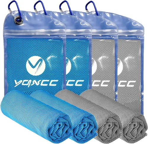 Vista 15 de YQXCC Paquete de 8 toallas refrescantes (47 x 12 pulgadas), toalla de cuello fría de hielo, microfibra suave y transpirable para yoga, golf