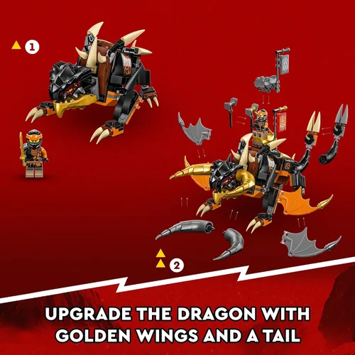 Vista 4 de LEGO NINJAGO Cole’s Earth Dragon EVO 71782, Figura de juguete de acción actualizable para niños y niñas con criatura Escorpión de batalla y 2
