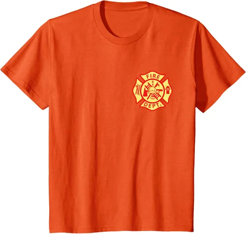 Vista 70 de Camiseta con logotipo de bomberos con símbolo de bombero, Negro
