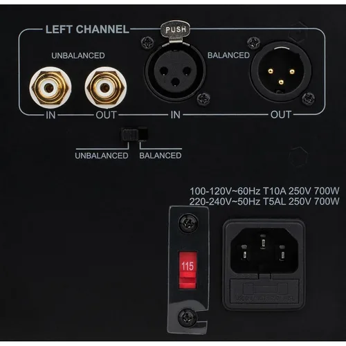 Vista 7 de Dayton Audio Amplificador de potencia estéreo A400 2x200 vatios