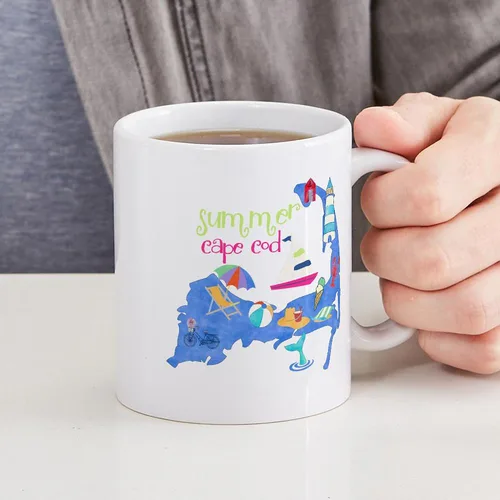 Vista 4 de CafePress Cute Cape Cod Map Mug 11 oz (325 ml) Ceramic Coffee Mug