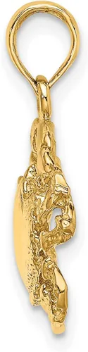 Vista 2 de Colgante de cangrejo de oro amarillo de 14 k con espalda abierta, 0.591 in x 0.669 in, Metal