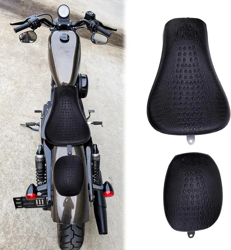 Vista 12 de DREAMIZER Asiento de Motocicleta para Conductor Asiento Delantero Individual Compatible con Sportster 48 72 Iron 883 XL883 Forty Eight XL1200 Negro