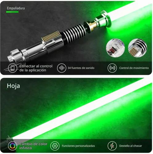Vista 3 de CUSTOM SABER Sable de luz Xenopixel 3.0 de oscilación suave, sable de luz de 34 fuentes de sonido, control de movimiento, sables de luz que cambian