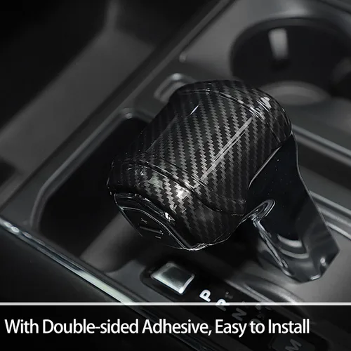 Vista 4 de GZXinWei Panel decorativo para pomo de palanca de cambios de fibra de carbono, accesorios decorativos para Ford F150 y Raptor 2021 2022 2023 2024