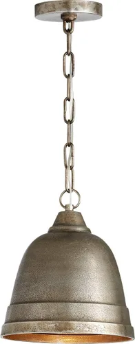 Vista 14 de Capital Lighting 330311XB Sedona - Colgante de cúpula de metal industrial de aluminio fundido en arena hecho a mano, 1 luz de 100 vatios, 12 Latón