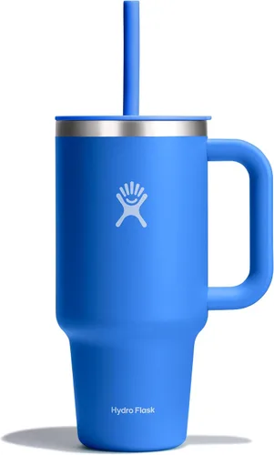 Vista 54 de Hydro Flask Vaso de Viaje con Asa, Tapa y Pajita - Acero Inoxidable Aislado en 24 Oz Aloe