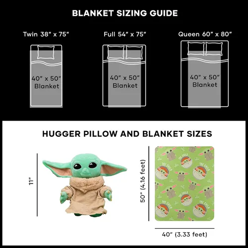 Vista 9 de The Mandalorian, The Child Character Juego de almohada y manta de forro polar, 40 "x 50