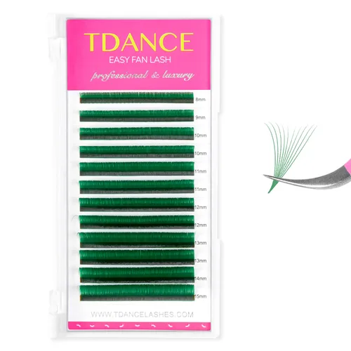 Vista 17 de TDANCE - Extensiones de pestañas fáciles de colocar con forma de abanico, pestañas de volumen con rápido crecimiento, rizo C CC D DD J B L, grosor