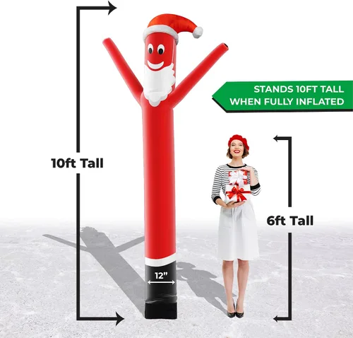 Vista 3 de LookOurWay Air Dancers - Tubo inflable para hombre, 10 pies de alto, agitando loco de Navidad inflable tipo tubo de baile (soplador no incluido)