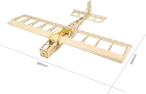 Vista 2 de mewmewcat Rc Avión, Dancing Hobby R03 STICK-06 Avión 22.835 in Pan Balsa Madera Aviones DIY Juguete Volador para Adultos al Aire Libre Kit Versión