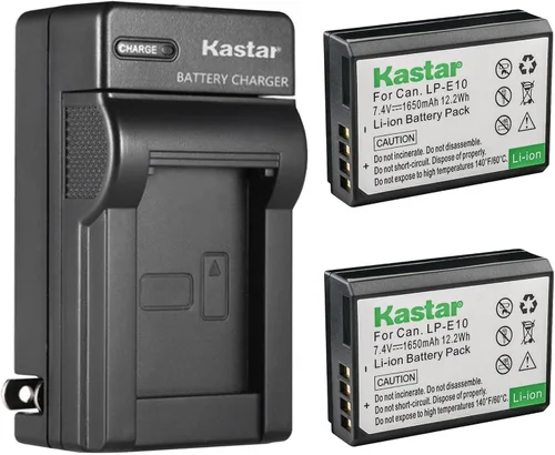 Vista 5 de Kastar - Cargador de batería para Canon LP-E10 LPE10, Canon LC-E10 LC-E10N, Canon EOS Rebel T7, EOS 1100D, EOS 1200D, EOS 1300D, EOS 1500D DSLR