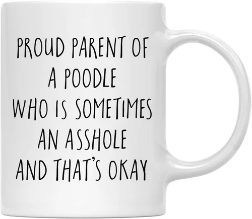 Vista 77 de Andaz Press Funny Dog - Taza de café de 11 onzas, regalo de broma, orgulloso padre de un afenpinscher que es a veces un gilipollas y eso está bien