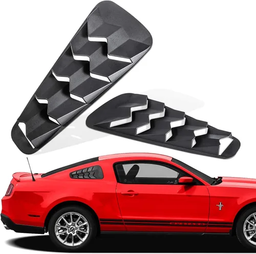 Vista 3 de Rejillas para ventanas laterales traseras para Ford Mustang 2005 2006 2007 2008 2009 2010 2011 2012 2013 2014 Cubierta de protección solar