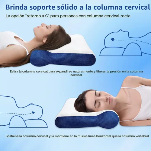 Vista 5 de Almohada ergonómica, almohada cervical para aliviar la tensión del cuello, almohada cervical para dormir, almohada cervical de apoyo cervical