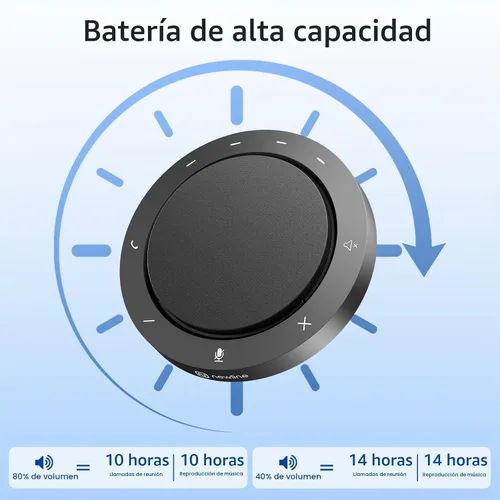 Vista 5 de Altavoz y micrófono de conferencia, micrófonos dual Al con captación de voz de 360° y sonido claro, tiempo de llamada de 10-14 horas, conexión