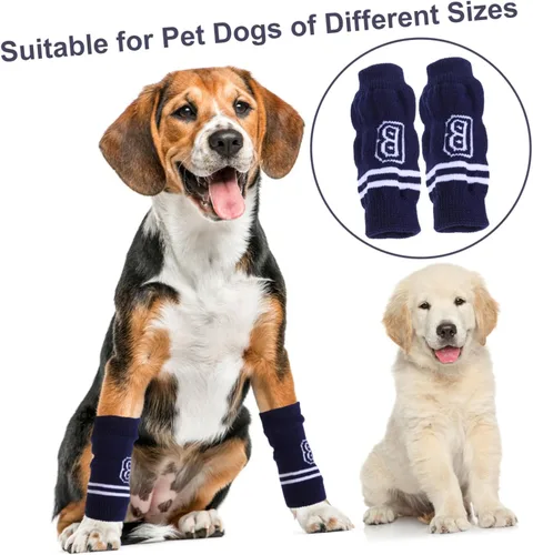 Vista 3 de Toyvian 4pcs codo de perro codo de punto abrigo calentador de piernas para higroma elástico mascota pierna protector pad