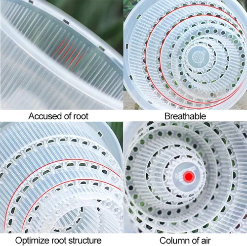 Vista 5 de Macetas de plástico transparente para orquídeas con agujeros, maceta de plástico para orquídeas, macetas blancas con bandejas de drenaje