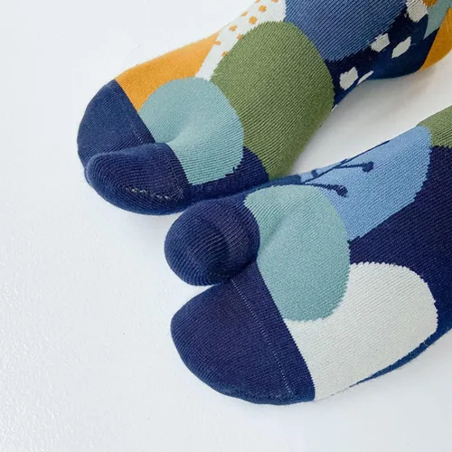 Vista 2 de Calcetines de dedo del pie para mujer, calcetines con estampado de chanclas, calcetines cálidos Tabi, calcetines de dos dedos del pie, 5 pares
