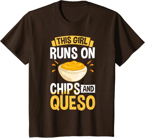 Vista 5 de Queso Dip Camiseta Chile con Queso Salsa Mexican Chips Chile con Queso, Negro, S