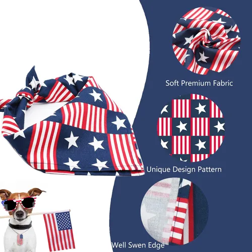 Vista 2 de Bubblepup Bandana para perro, 1 bandana de verano para perro, cómodas bandanas de algodón para perro niño y niña, bufanda triangular para perros