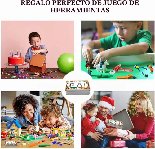 Vista 7 de Kit de herramientas de bloques de construcción, separador de ladrillos, juego de herramientas de mini bloques, martillo multifuncional, alicates Azul