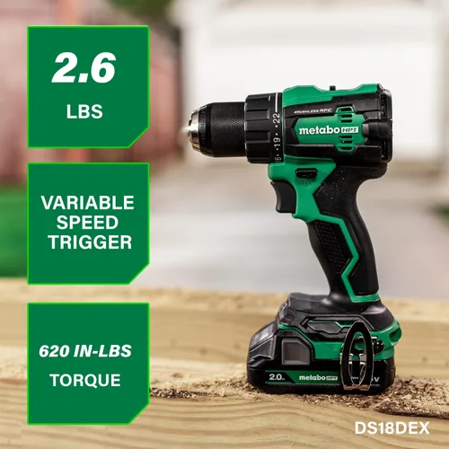 Vista 3 de Metabo HPT Taladro Percutor Inalámbrico MultiVolt™ de 18V, Destornillador de Impacto, Sierra Recíproca, y Linterna Kit Combinado de 4 Piezas