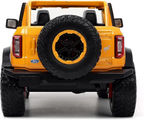 Vista 7 de Jada Toys Just Trucks 1:24 2021 Ford Bronco - Coche fundido a presión naranja con estante para neumáticos, juguetes para niños y adultos