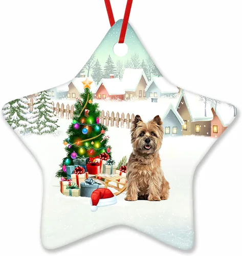Vista 134 de Prezzy Airedale Terrier - Adorno para decoración de árbol de Navidad, regalos lindos para amantes de los perros, para familiares y amigos, nuevo