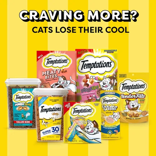 Vista 10 de Temptations Cat Treats Indoor Care, golosinas clásicas crujientes y suaves para gatos, sabroso sabor a pollo, bolsa de 2.1 onzas (paquete de 12)