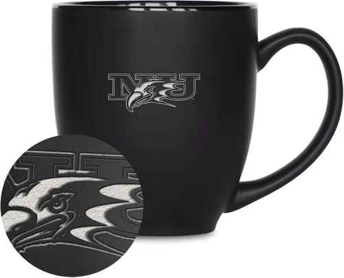 Vista 431 de Rico Industries - Taza de cerámica mate negra con grabado láser estándar de 15oz para NCAA (escuelas T & U) - Para bebidas calientes o frías