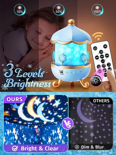 Vista 9 de Frozen Toys,Proyector de luz nocturna para niños con 19 películas y 15 Azul