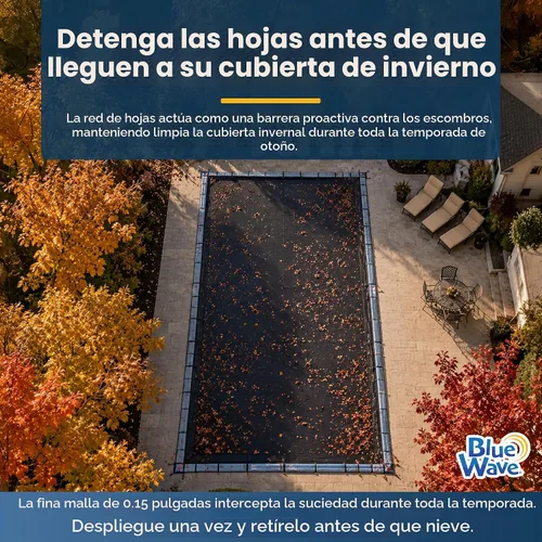 Vista 2 de Blue Wave Red de hojas rectangular de 12 pies x 20 pies, cubierta