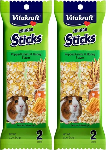 Vista 11 de Vitakraft - Palitos masticables para cobayas Crunch Sticks - Manzana y Naranja - Apoya dientes saludables