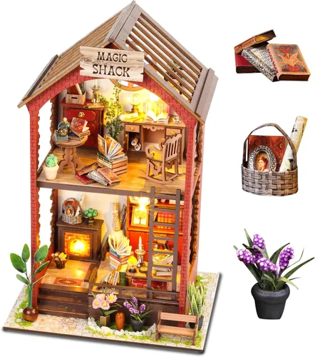 Vista 8 de Kit de casa en miniatura de bricolaje, casa de muñecas para adultos, modelo de construcción artesanal de estilo japonés, decoración de habitación