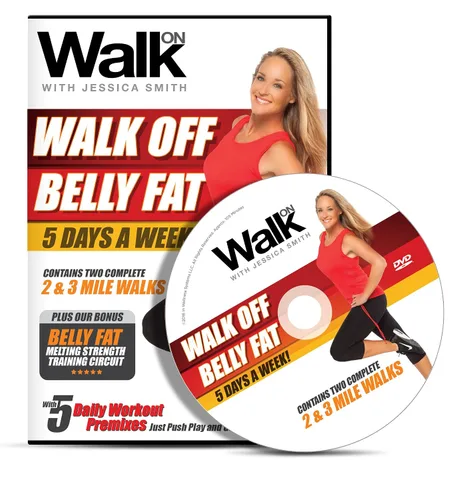 Vista 3 de Walk On Walk Off Belly Fat 5 Days a Week with Jessica Smith, Walking at Home, Interval Low Impact Cardio and Strength Training for Women, Beginner