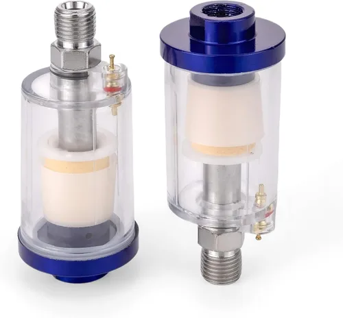 Vista 5 de Separador de agua y aceite de aire, filtro de trampa, separador de filtro de compresor de aire NPT de 1/4 pulgadas para pistola pulverizadora