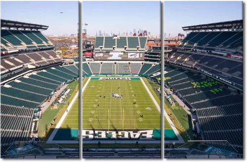 Vista 94 de Lincoln - Lienzo decorativo para pared, diseño de campo financiero de Filadelfia, paisaje de estadio de fútbol de Filadelfia, decoración de pared