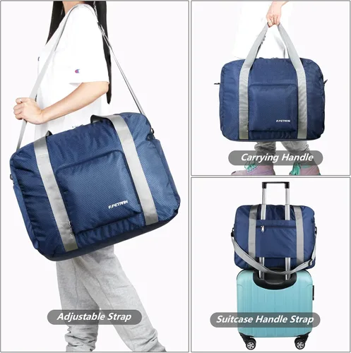 Vista 4 de F.FETIVIN Bolsa de viaje para artículos personales de 18 x 14 x 8 pulgadas para Spirit Airlines, bolsa de lona ligera impermeable para gimnasio