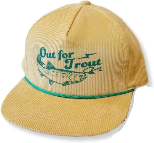 Vista 73 de ThatsRad Out for Trout Corduroy Snapback Sombrero Gorra Pesca con Mosca Pescador