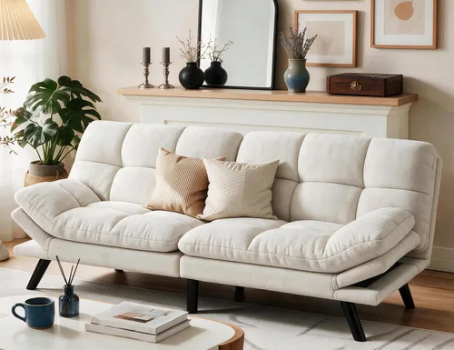 Vista 3 de YITAHOME Convertible Futon Sofa Bed,70" Folding Futon Couch