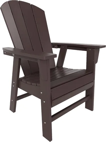 Vista 12 de HDPE Laguna Adirondack - Silla de comedor casual para patio, color negro